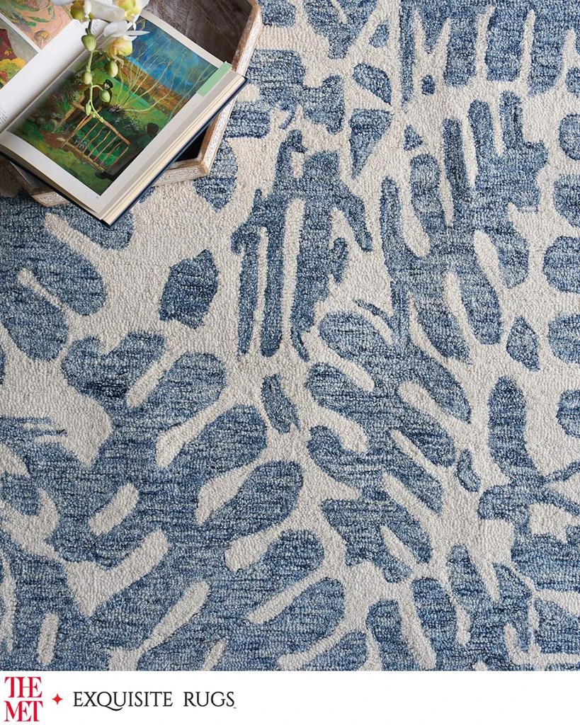 Exquisite Rugs Botanica Hand-Tufted Blue/Ivory Rug, 10' x 14' 4