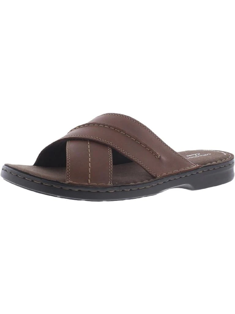 Malone Cross Mens Leather Comfort Slide Sandals – On Sale  display picture 3