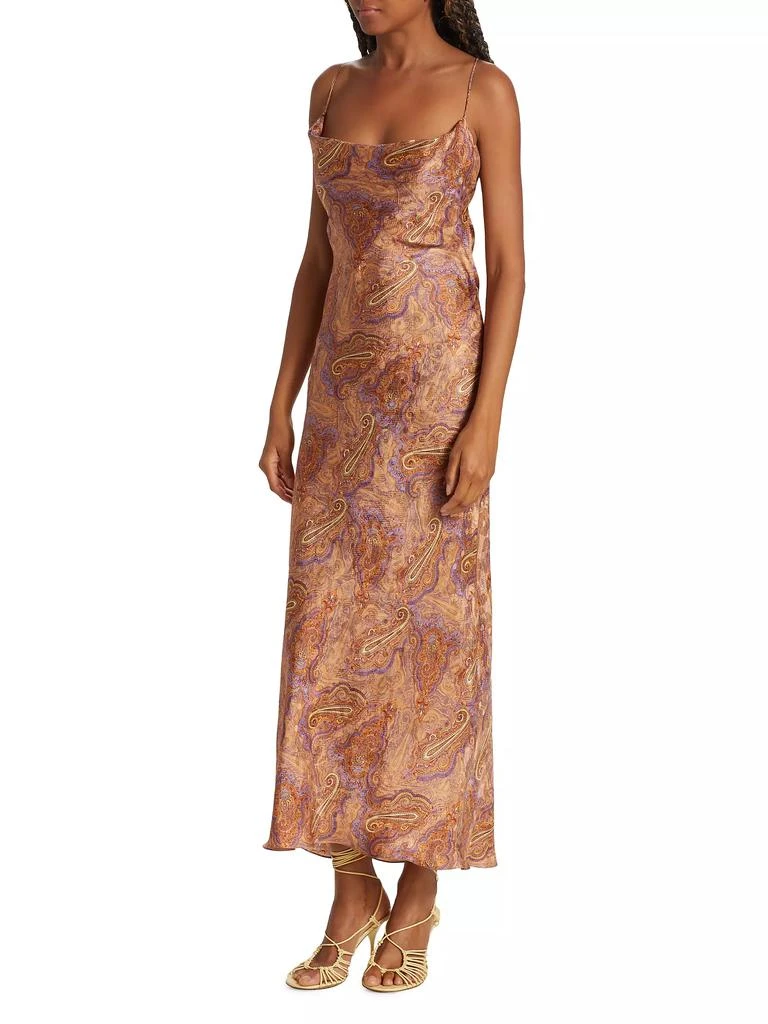 Adriana Iglesias Jana Paisley Silk Slip Dress 4