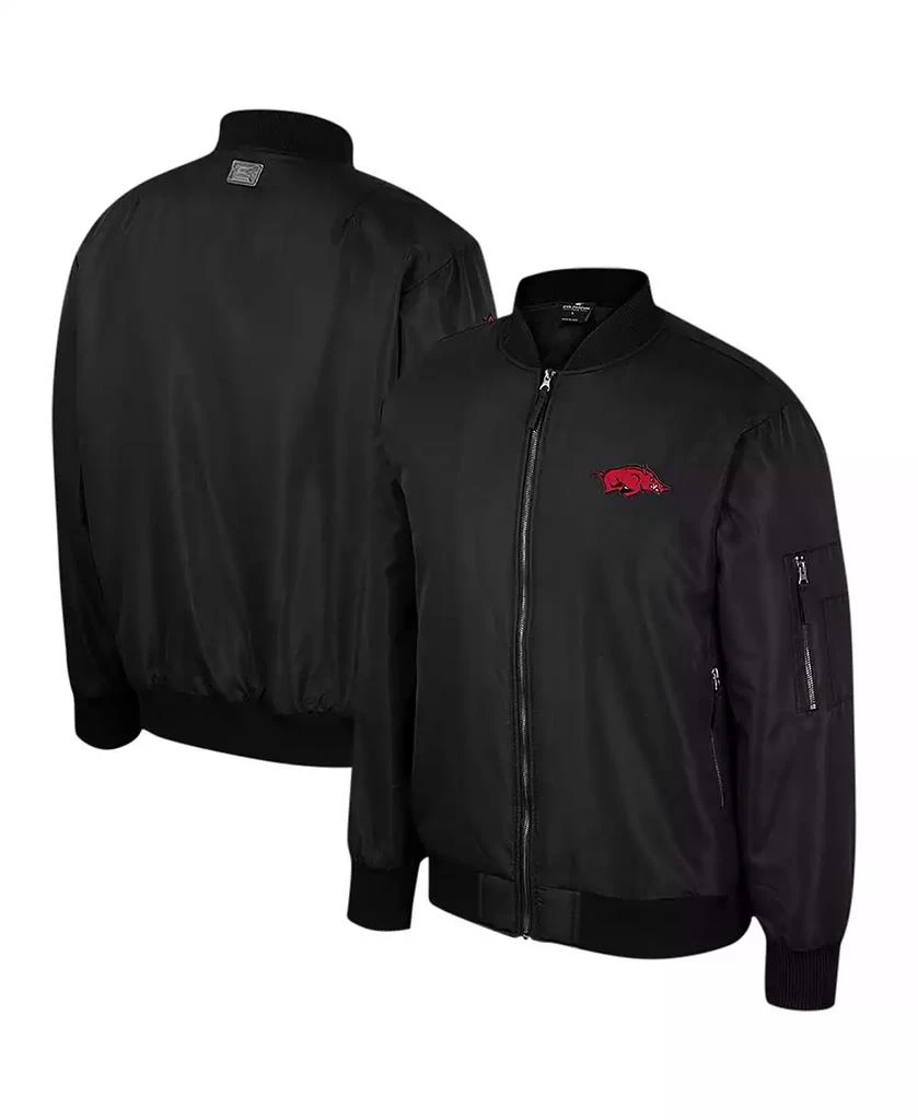 Colosseum Men's Black Arkansas Razorbacks Full-Zip Bomber Jacket 1