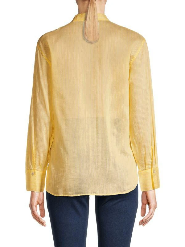 Vince Pinstripe Silk Blend Button Down Shirt 2