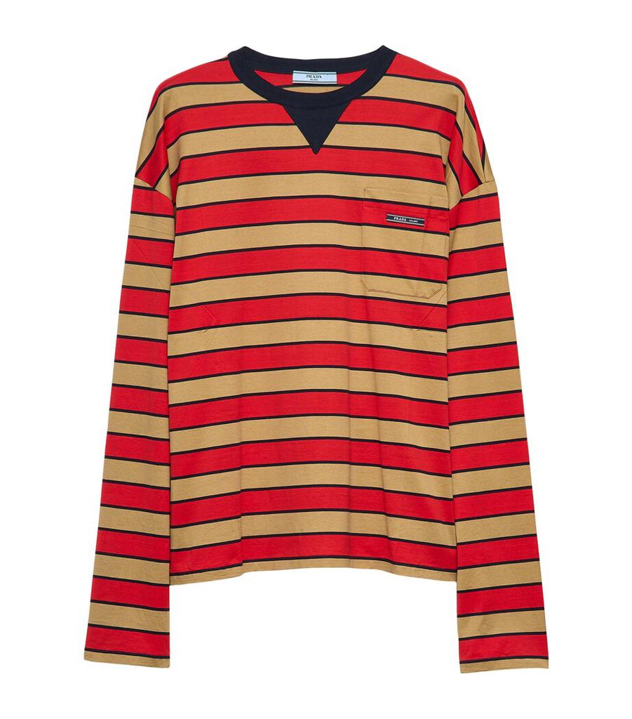 Prada Cotton Striped Long-Sleeve T-Shirt - T-Shirts