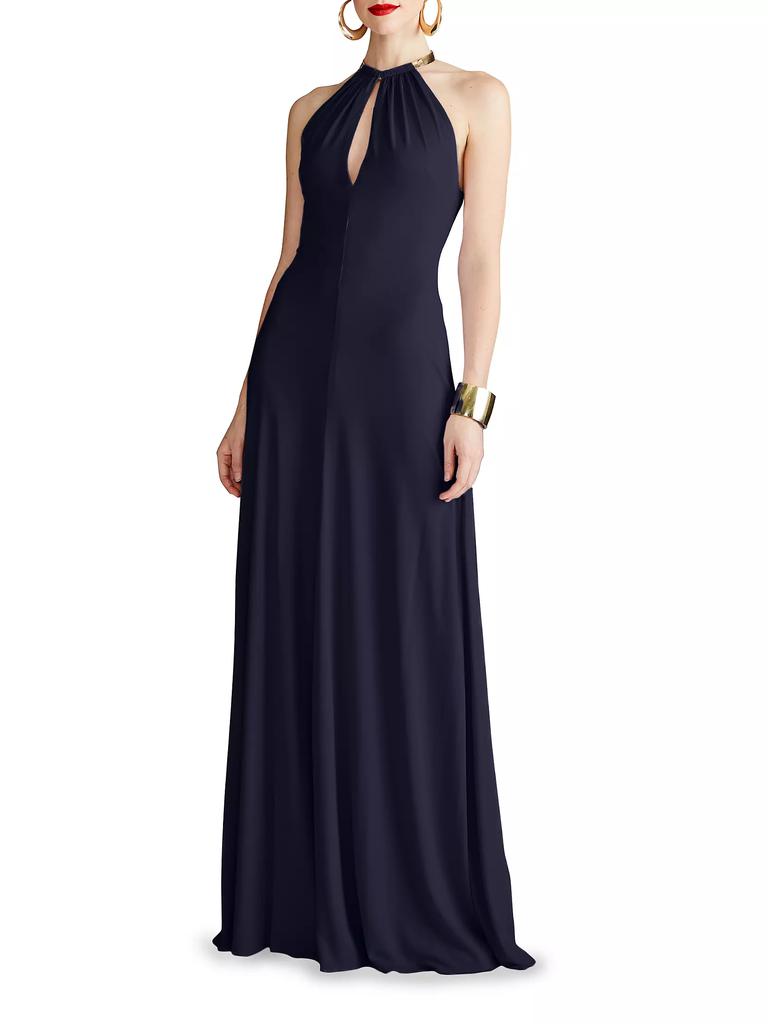 Halston Oriana Jersey Halterneck Gown