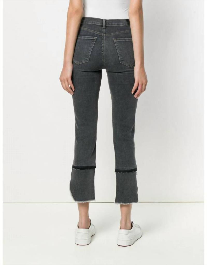 J Brand J Brand - Ruby High Rise Asymmetrical Fray Straight Leg Crop Jeans