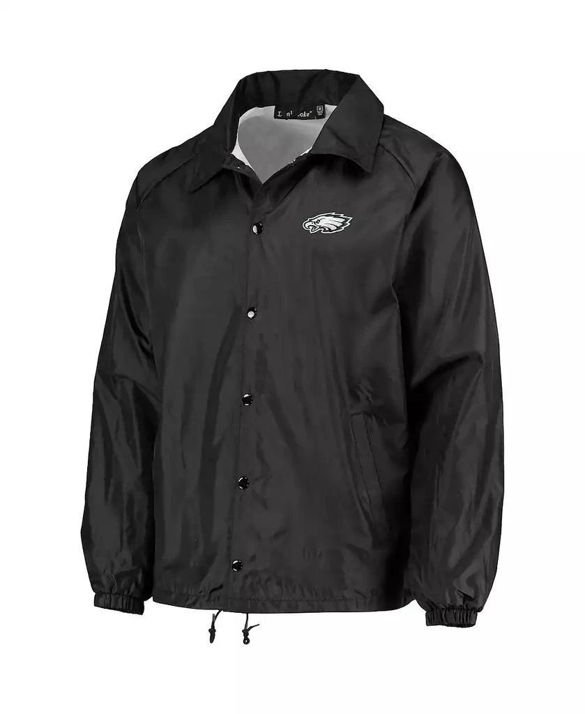 Dunbrooke Men
s Black Philadelphia Eagles Coaches Classic Raglan Full-Snap Windbreaker Jacket 6