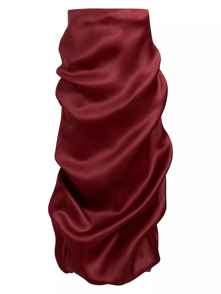 Khaite Olula Silk Ruched Maxi Skirt 1