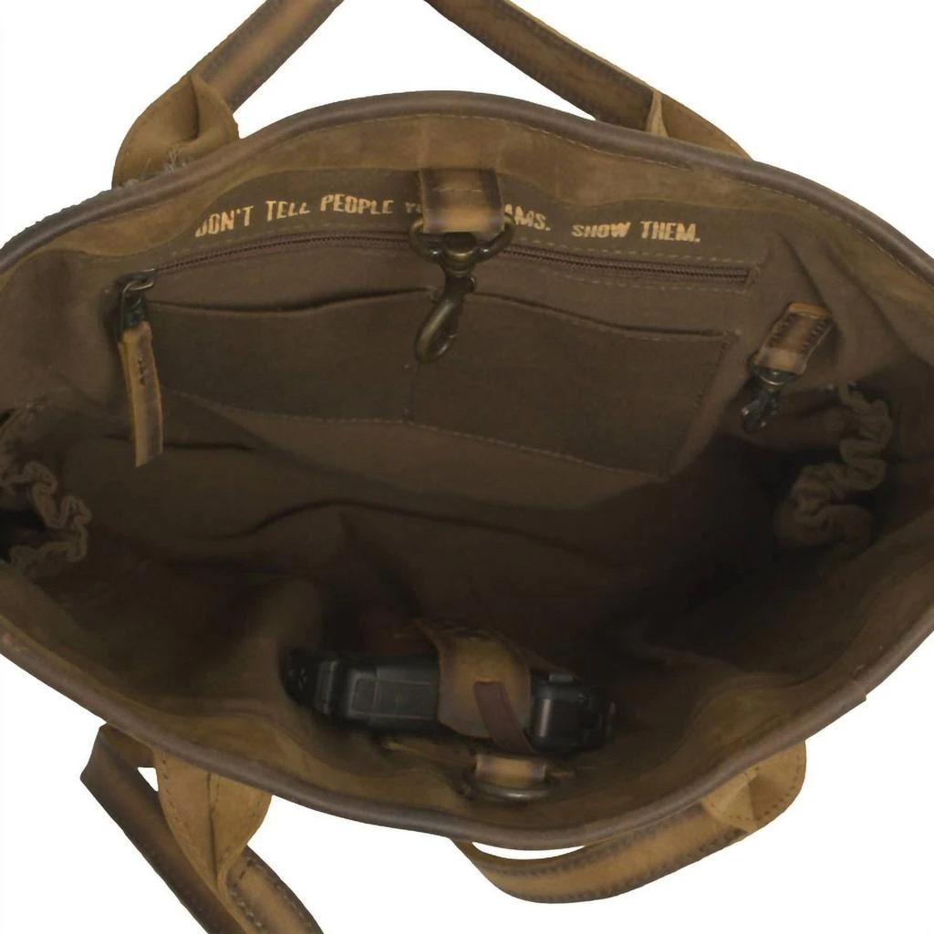 STS Ranchwear Women's Roswell Cowhide Tote In Brown/natural 4