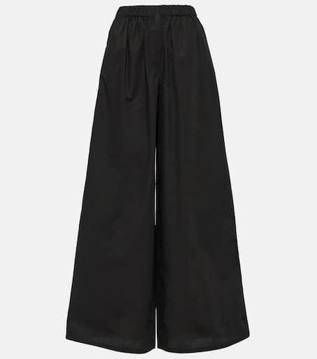【S Max Mara】 High-rise wide-leg pants Max Mara Navigli high-rise cotton wide-leg pants - Leggings