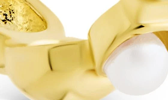 Sterling Forever Miranda Pearl Hoop Earrings 6