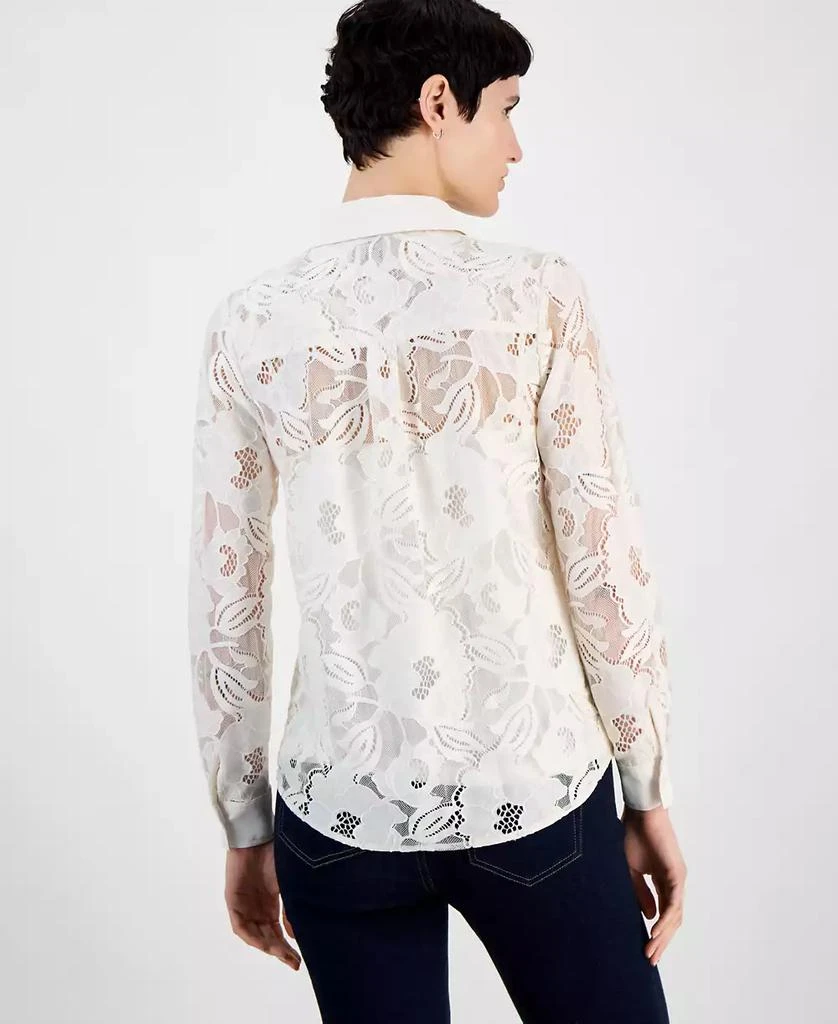 Anne Klein Women's Collared Lace Button-Front Shirt 2