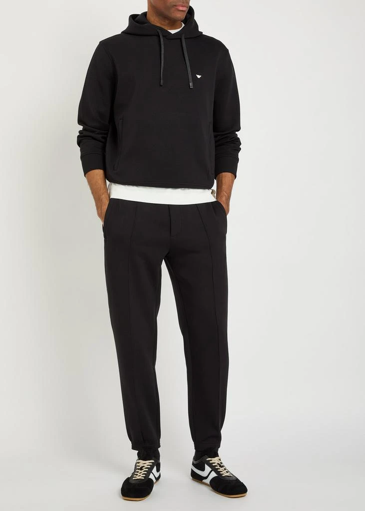 Emporio Armani Logo-embroidered hooded jersey sweatshirt 4