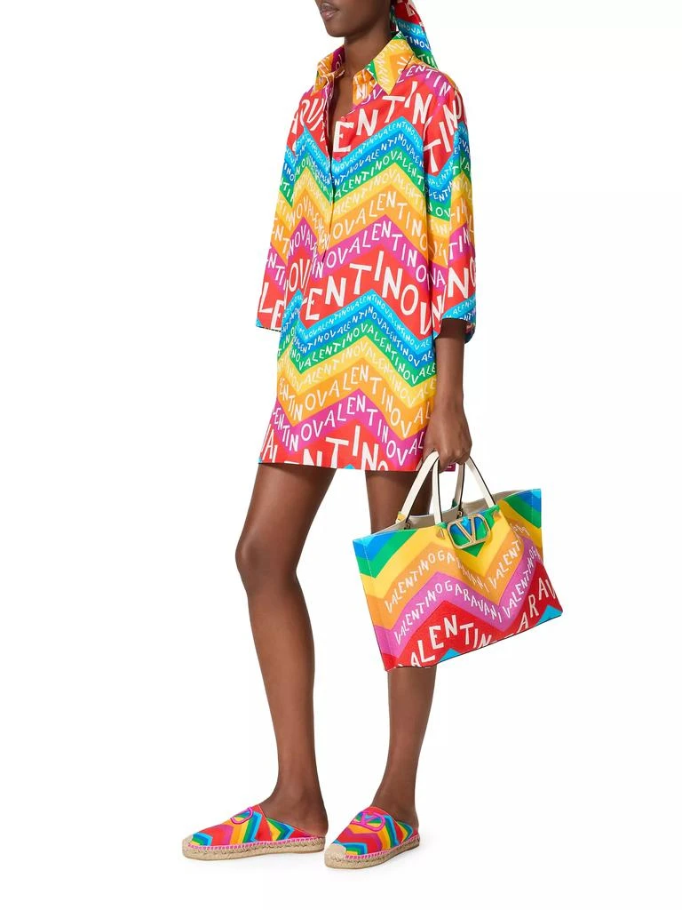 Valentino Chevron 24 Popeline Short Dress 2