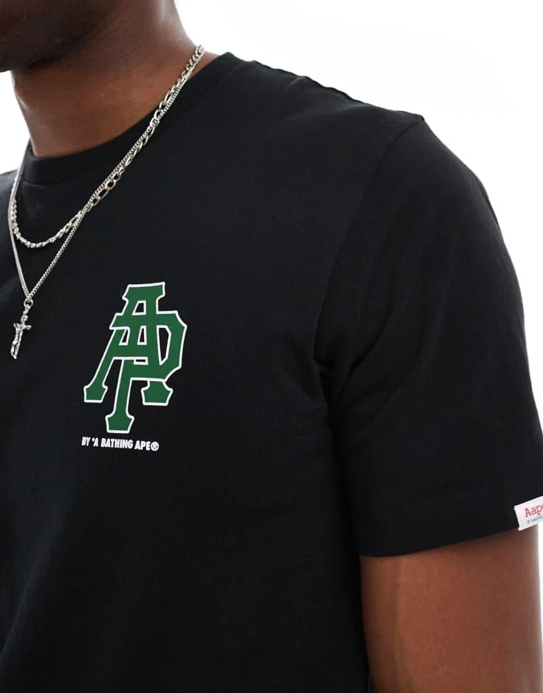 AAPE Aape By A Bathing Ape logo t-shirt with camo back print in black 4