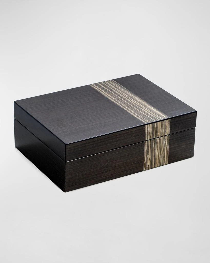 Bey-Berk Lacquered Ash Wood Valet Box 2