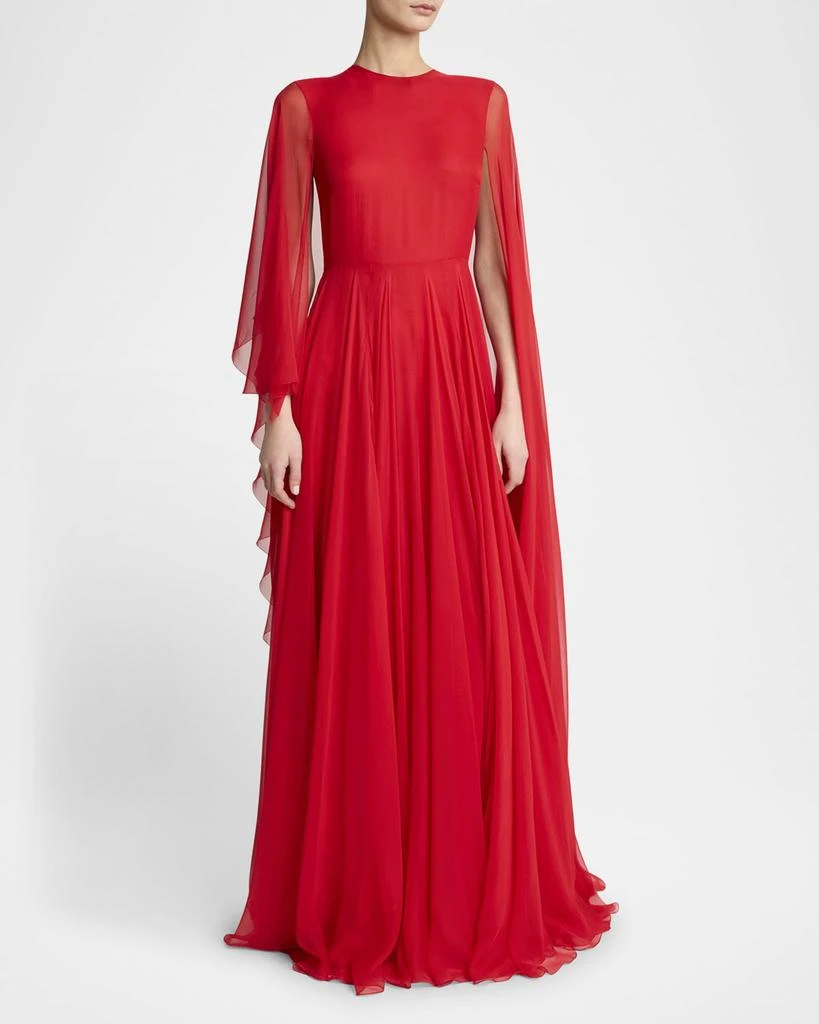 Givenchy Chiffon Draped Cape Gown 4