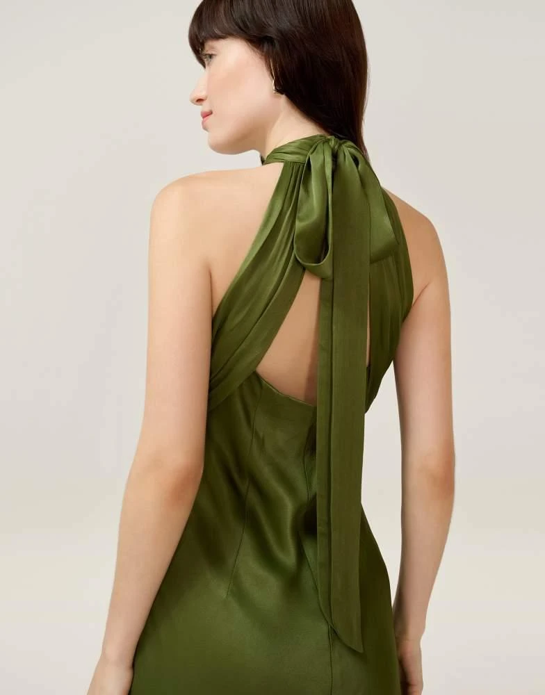 slim fit dress slacks Zapaka Women Dark Green Long Bridesmaid Dress Mermaid Spaghetti Straps Bow Ruffle Satin Wedding Party Dress, Black / US12