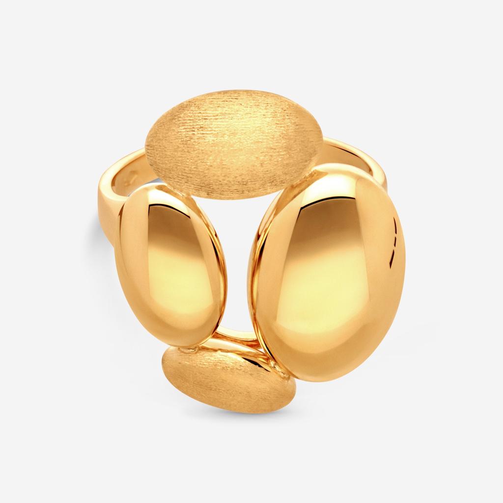 Ina Mar Ina Mar 18K Yellow Satin & Polished Gold Finish Cocktail Ring Sz. 6.5 269961