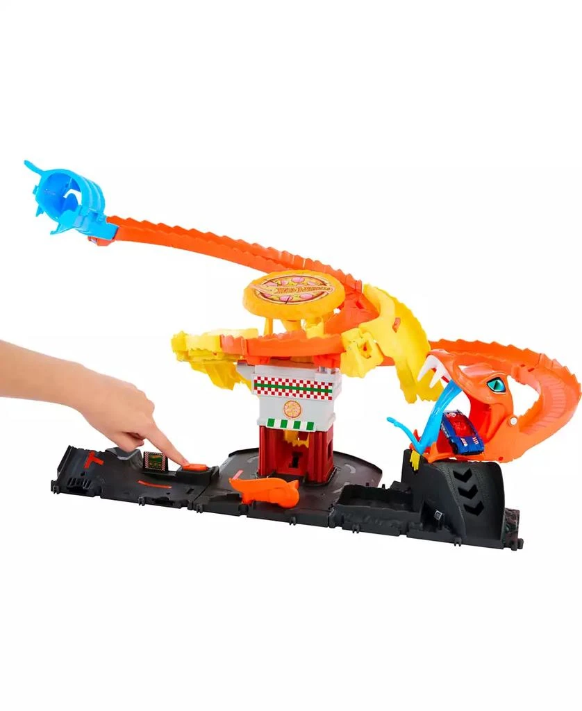 Hot Wheels City Pizza Slam Cobra Attack Playset with 1:64 Scale Toy Car 3