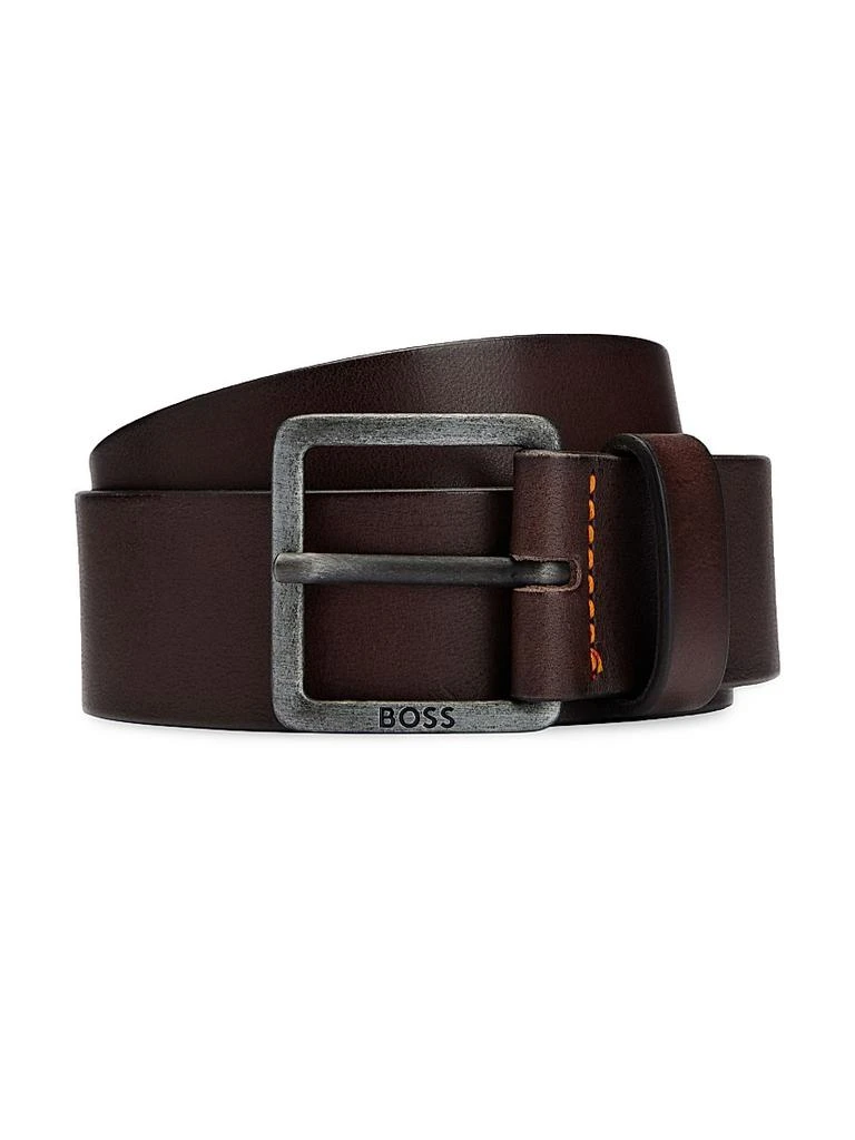 Hugo Boss Leather Belt with Logo Buckle 1