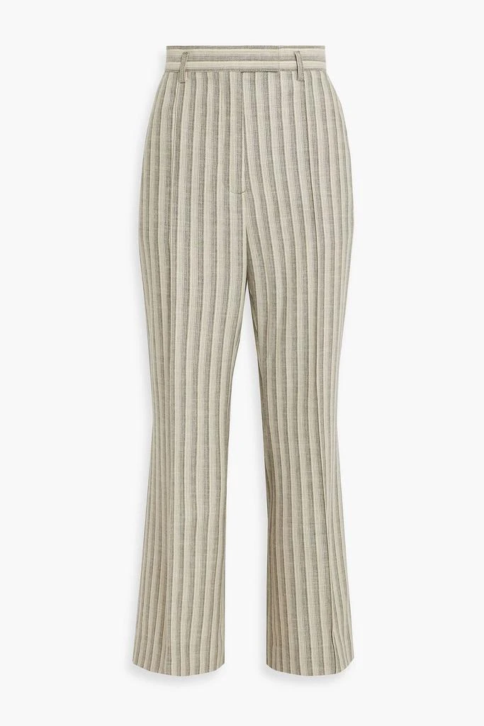 Acne Studios Striped wool and cotton-blend tweed flared pants 1