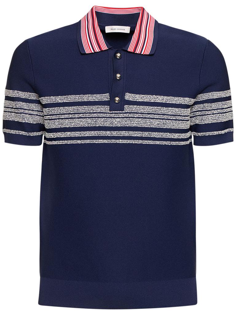 WALES BONNER Striped Tech Blend Polo