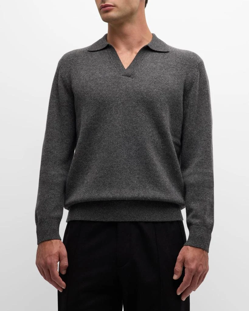Neiman Marcus Men's Johnny-Collar Polo Shirt 4