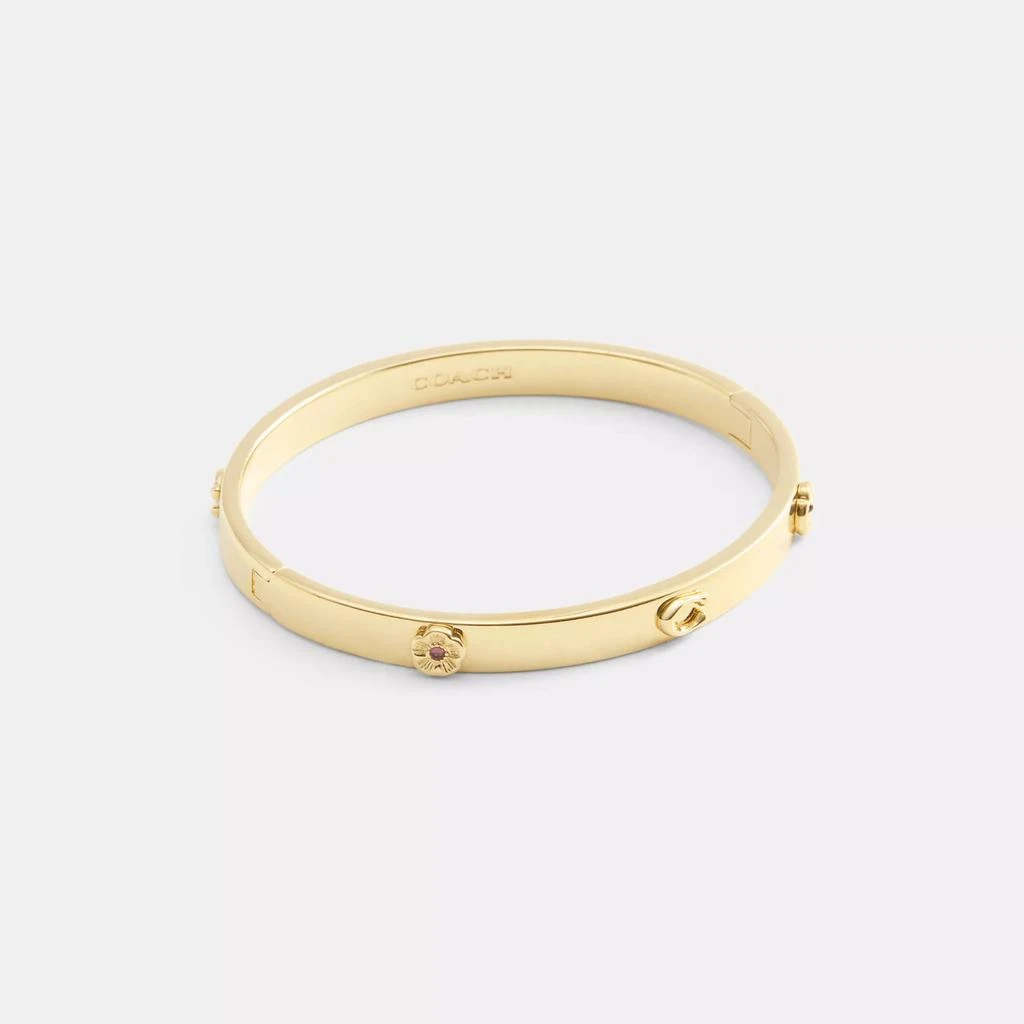 Coach Tea Rose Signature Hinged Bangle 1