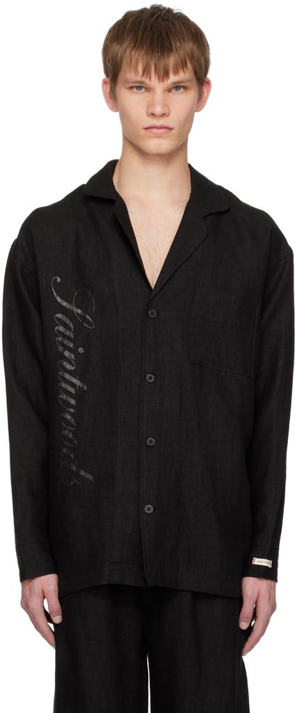 Saintwoods Black Patch Pocket Shirt