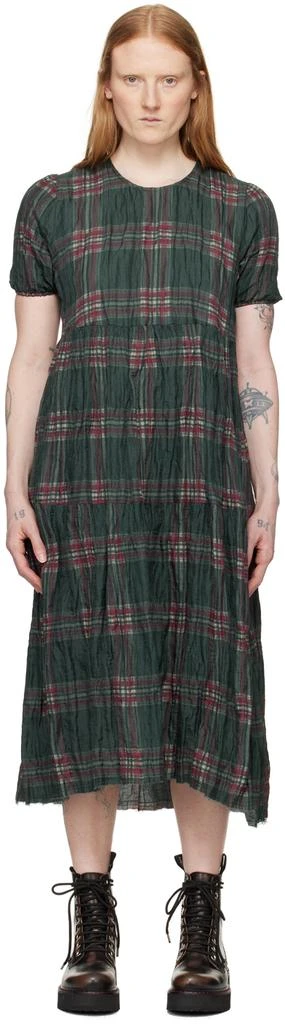 R13 Green Check Midi Dress 1