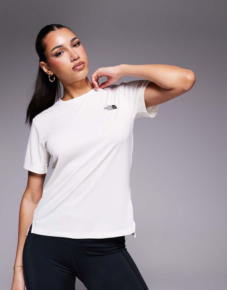 The North Face The North Face Training Flex logo t-shirt in off white