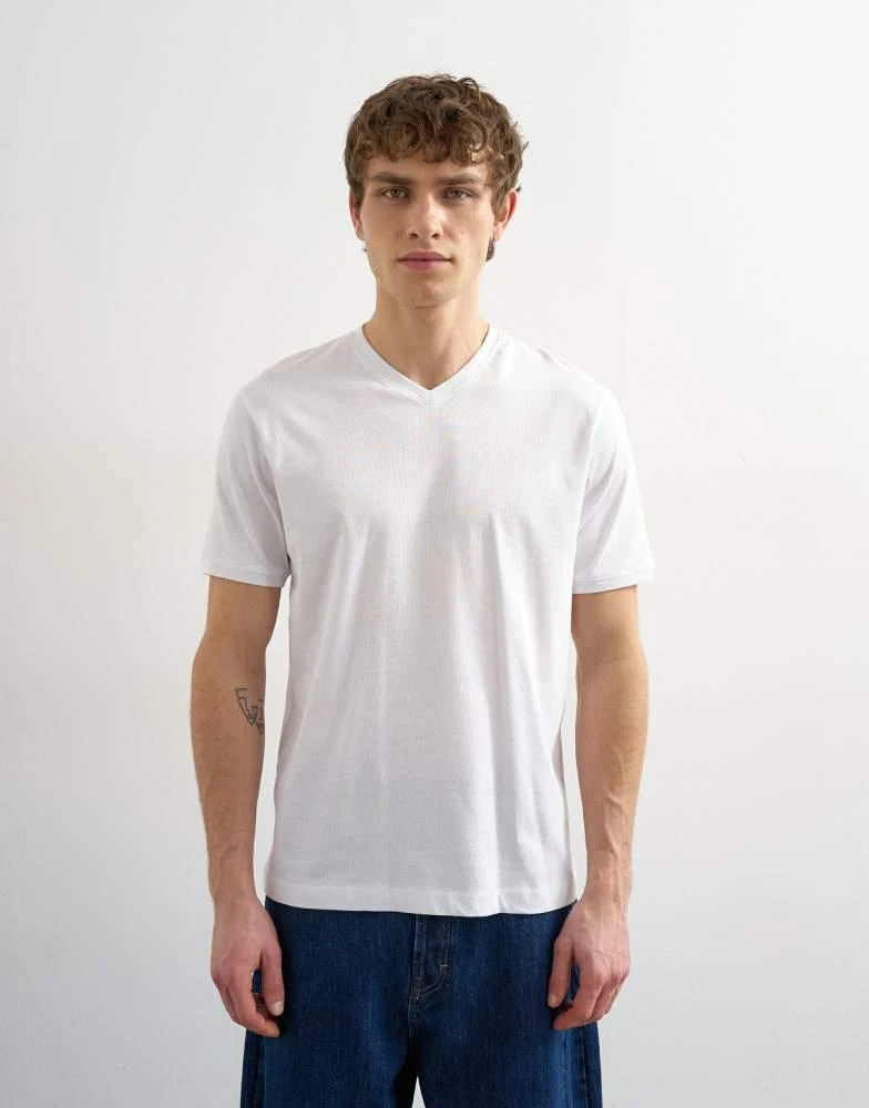 Topman Topman regular fit v neck t-shirt in white