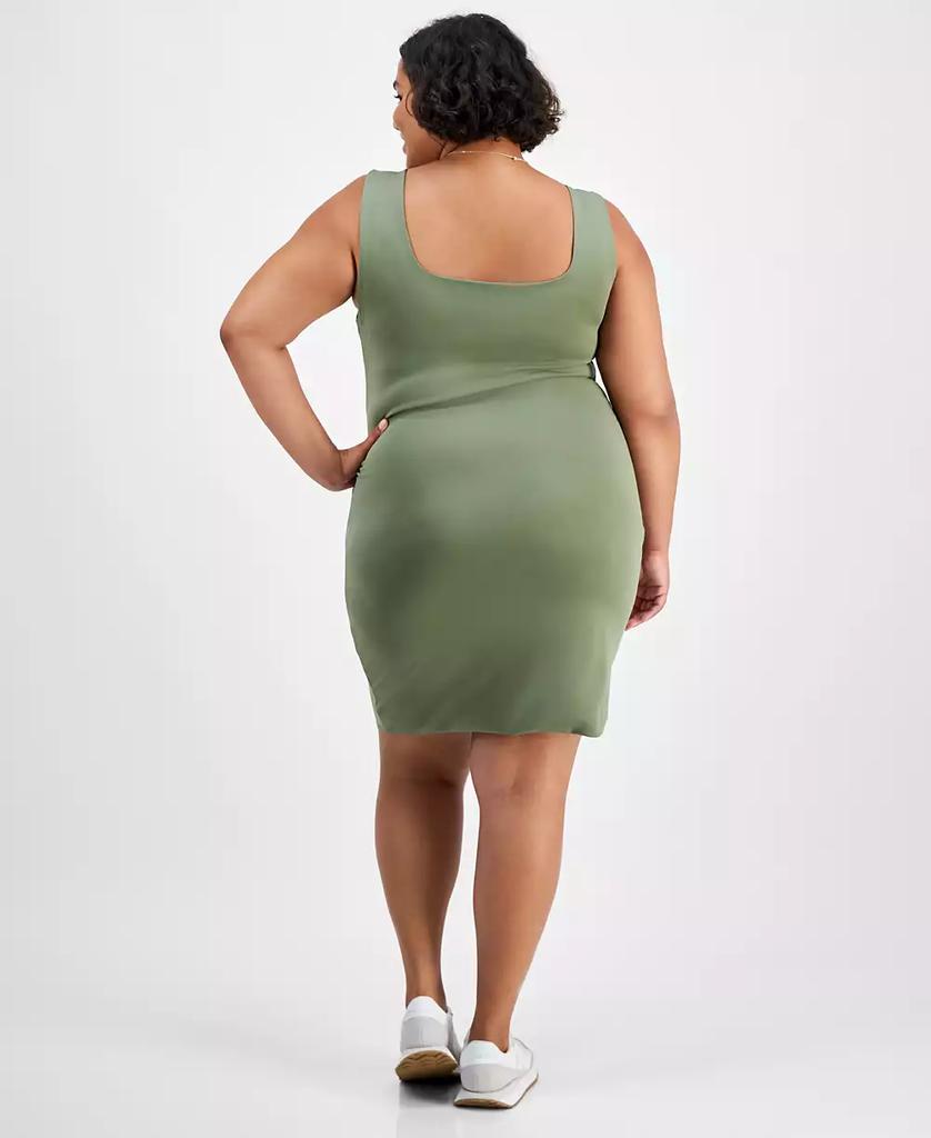 Derek Heart Trendy Plus Size Double-Layer Square-Neck Dress