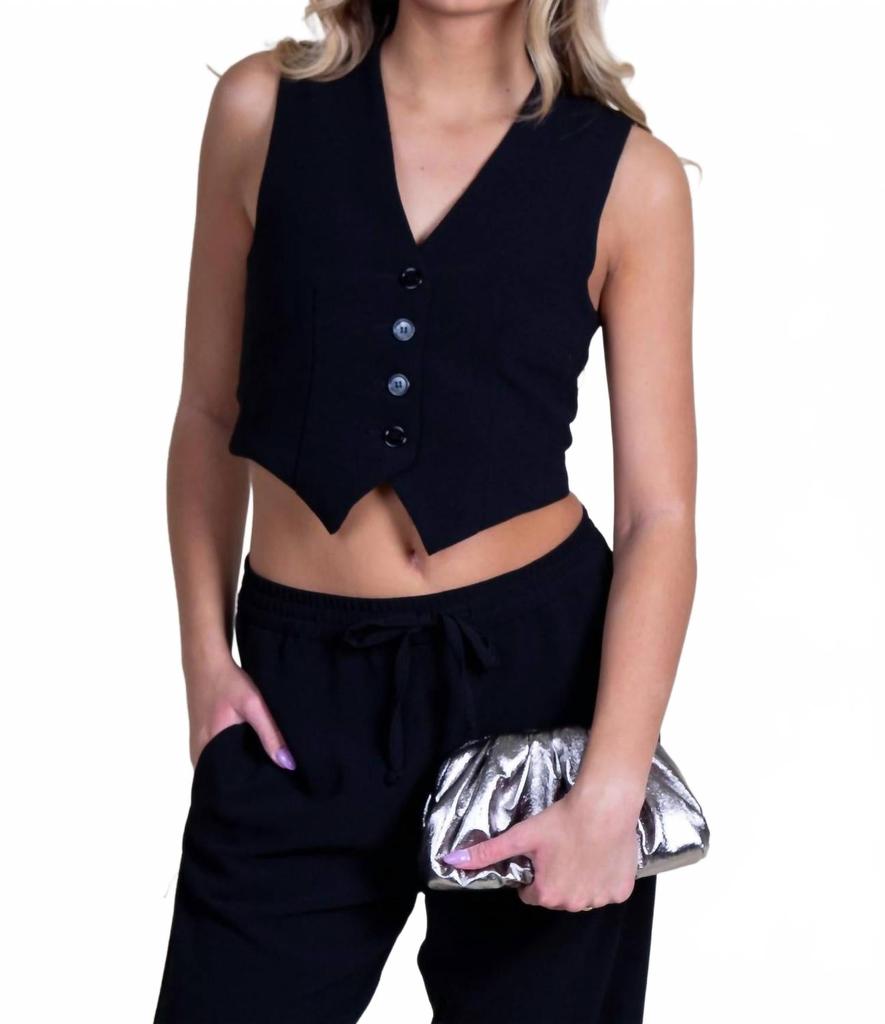 Enza Costa Crepe Vest In Black