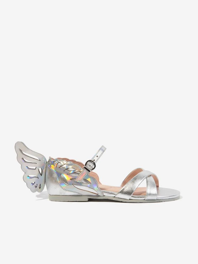 Sophia Webster Sophia Webster Girls Leather Heavenly Sandals in Silver 1