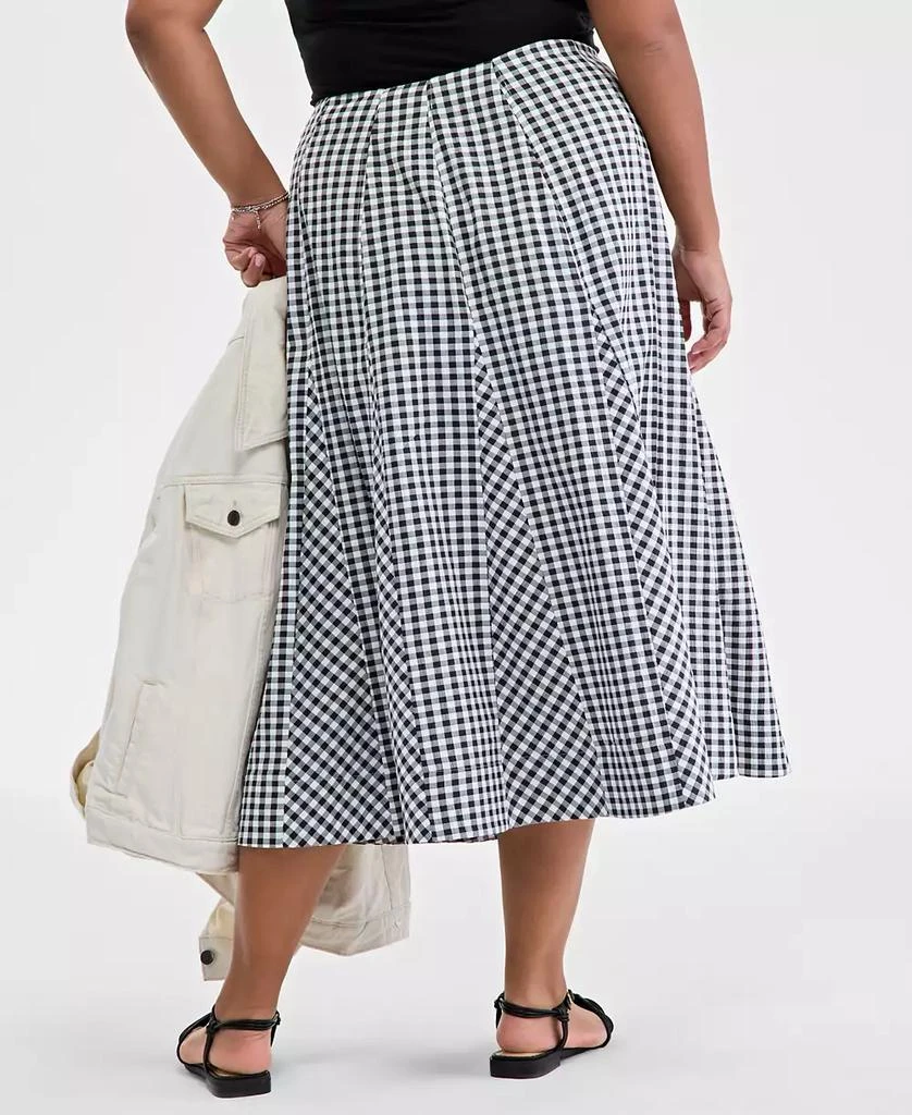On 34th Trendy Plus Size Gingham Seersucker Midi Skirt, Exclusively at Macy's 2
