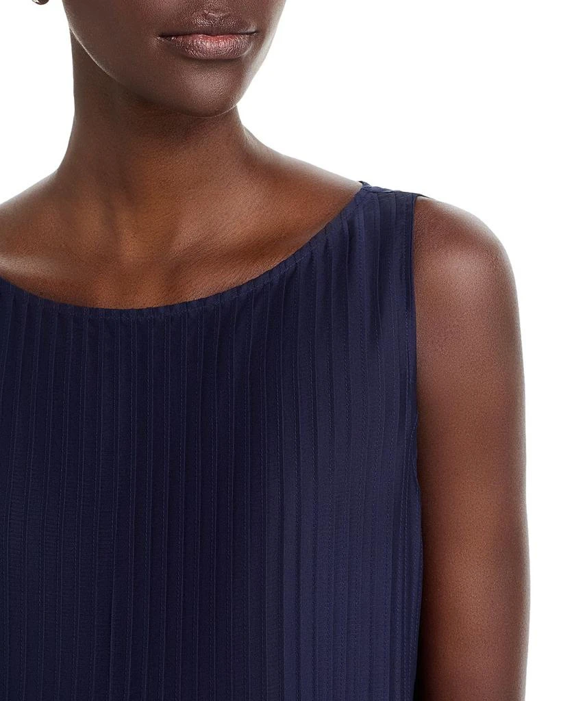 Eileen Fisher Silk Bateau Neck Pleated Dress 4