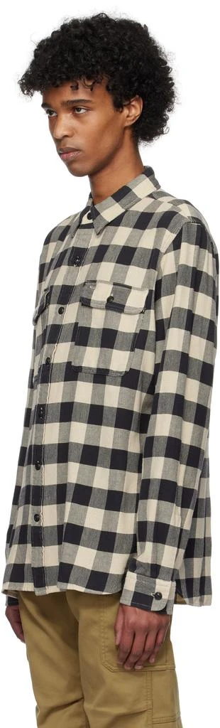 RRL Black & Off-White Buffalo Check Twill Work Shirt 4