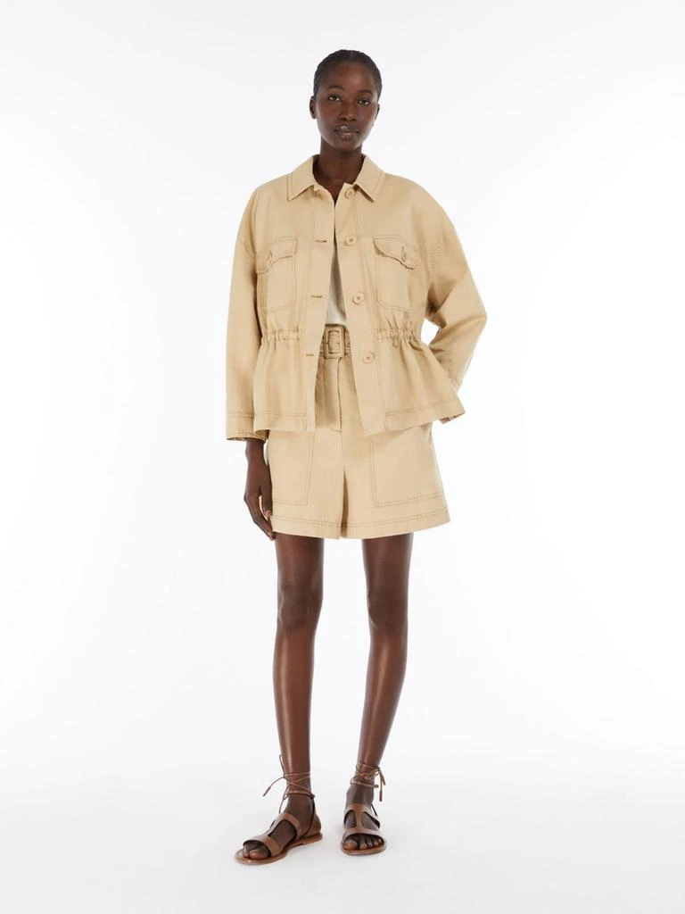 Weekend Max Mara Cotton and linen jacket with drawstring 5