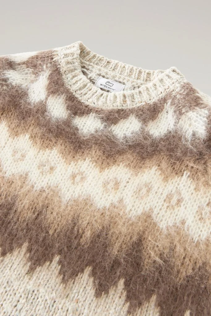 WOOLRICH Fair Isle Pullover in Wool and Mohair Blend - Women - Blue 6