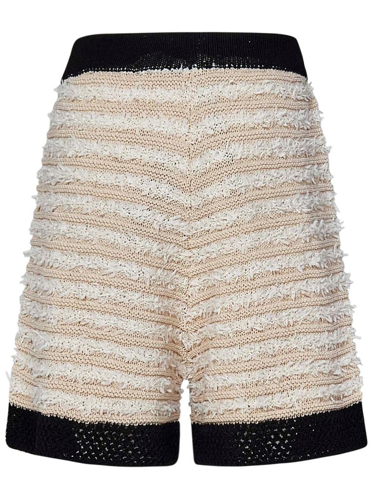 Balmain Balmain Kids Frayed Ribbed Knitted Shorts