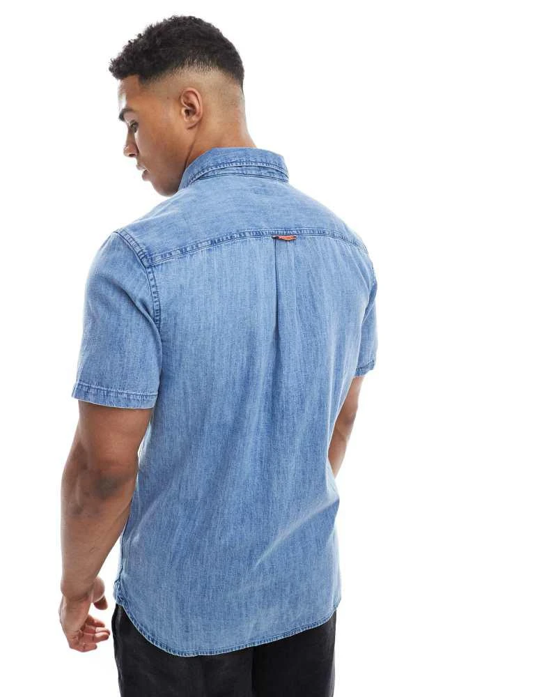 Superdry Superdry Essential short sleeve denim shirt in vintage wash 2