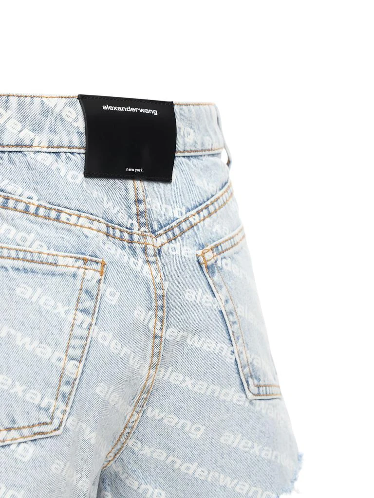 ALEXANDER WANG High Waist Flocked Logo Denim Shorts 5