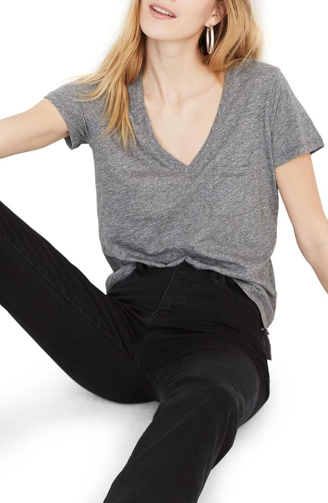 Madewell Whisper Cotton V-Neck Pocket Tee 1
