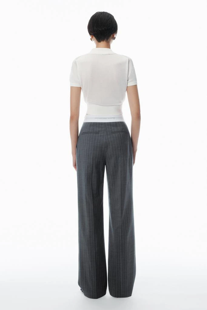 Alexander Wang High-Waisted Pleat Pant with Logo Elastic 4