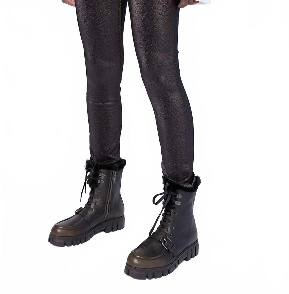 RTA Madrid High Rise Skinny Pants In Black Metallic 2