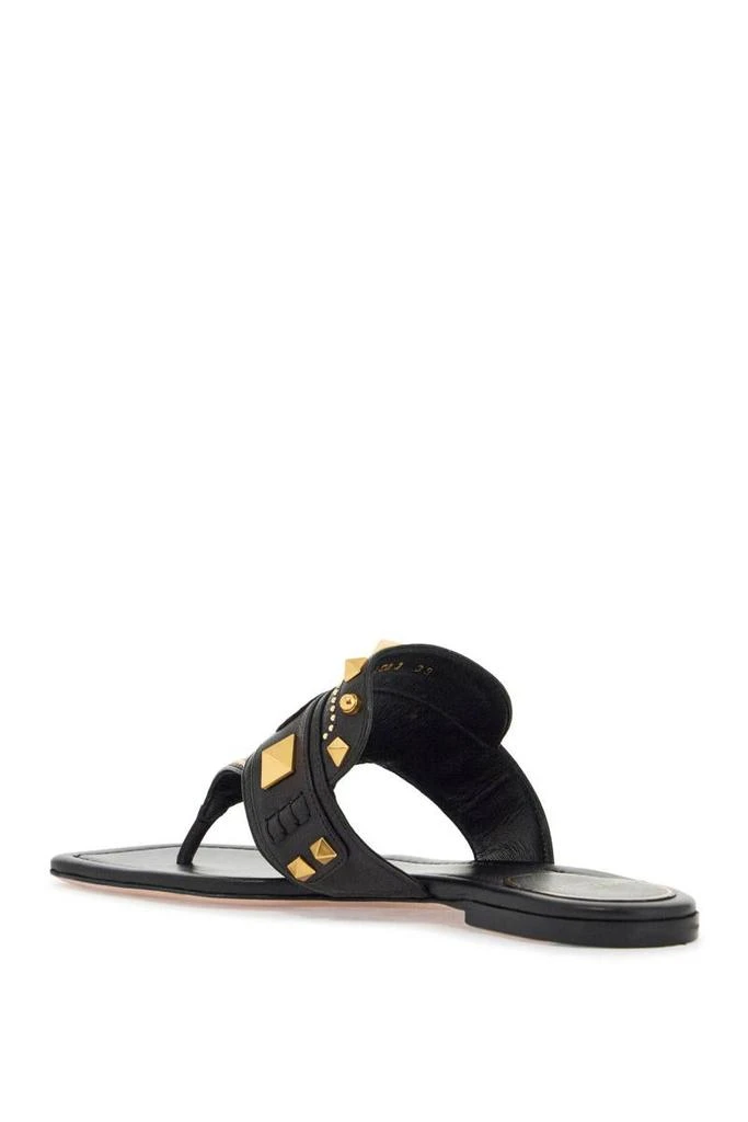 Valentino black buffalo leather studded flip-flops 3
