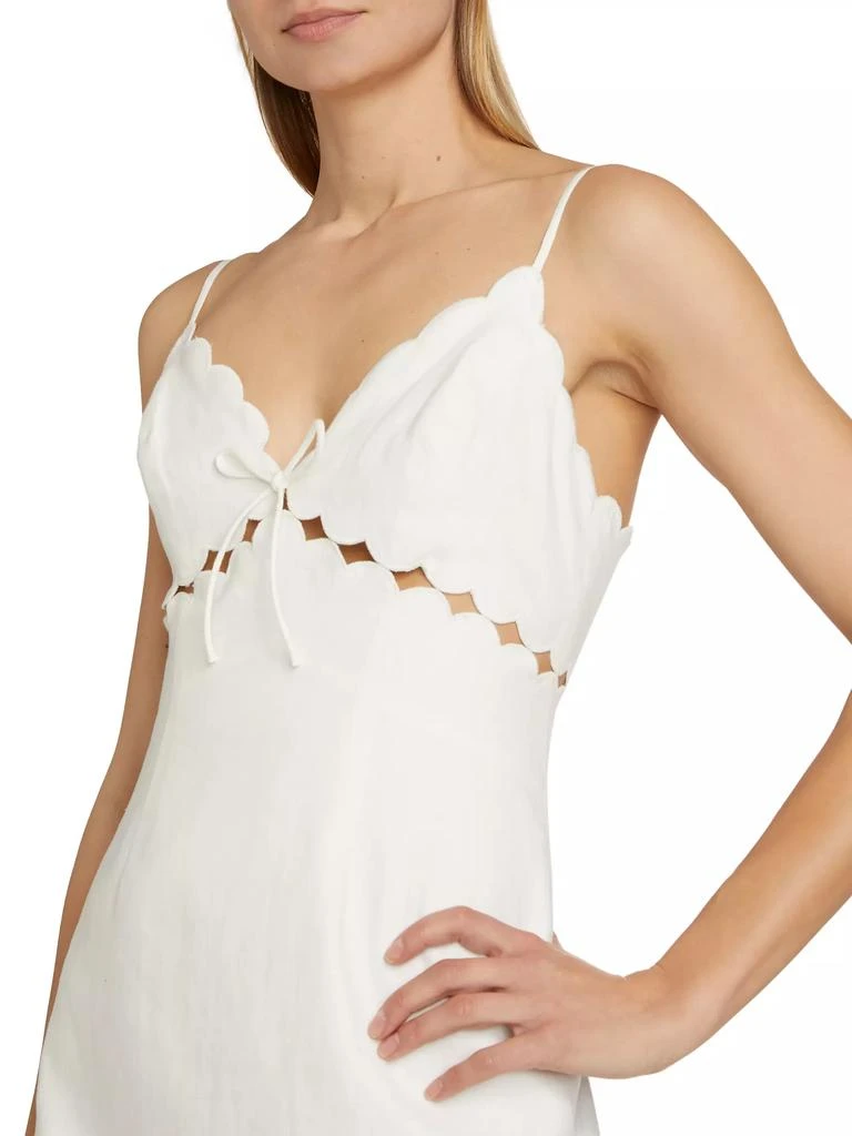 LOVESHACKFANCY Sydow Linen Scallop Minidress 6