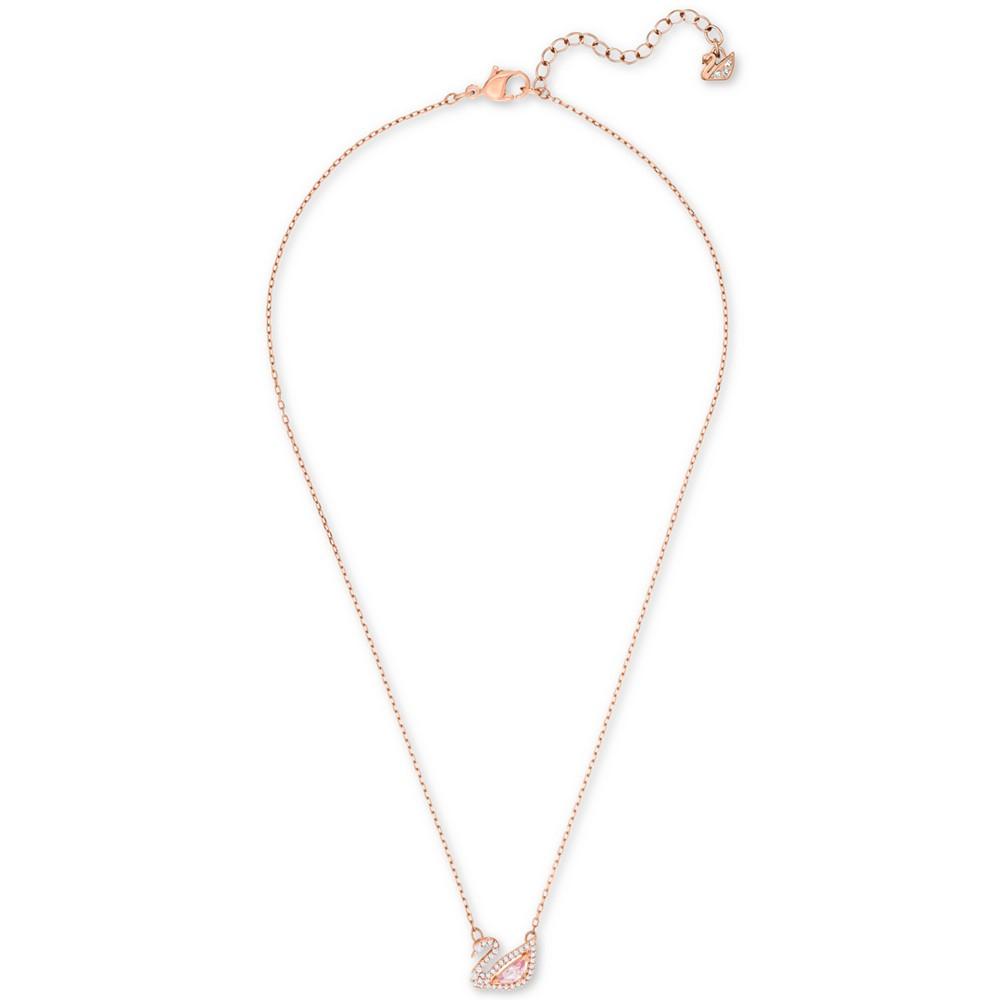 Swarovski Rose Gold-Tone Crystal Swan Pendant Necklace, 14-7/8" + 2" extender