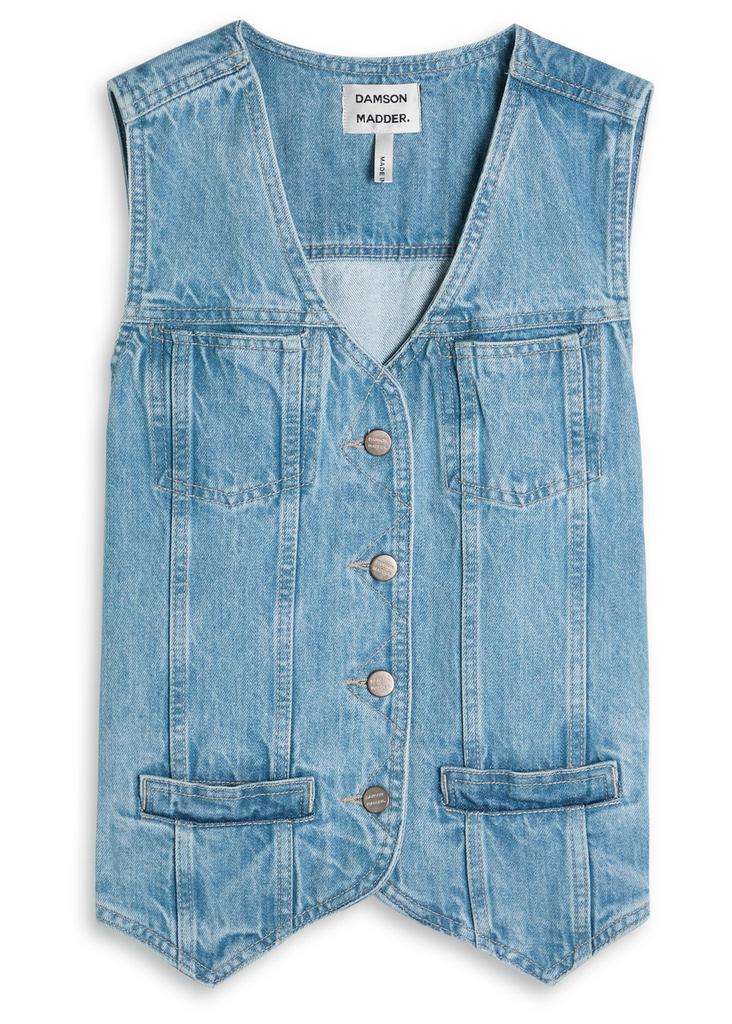 DAMSON MADDER Helly panelled denim gilet