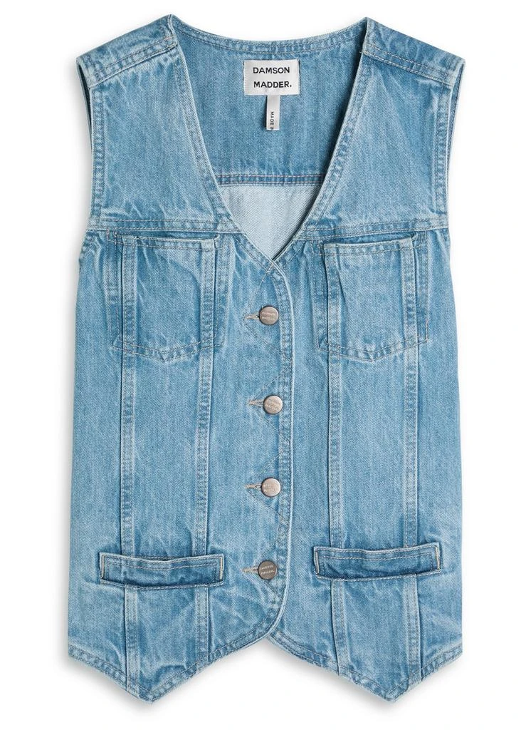 DAMSON MADDER Helly panelled denim gilet 1